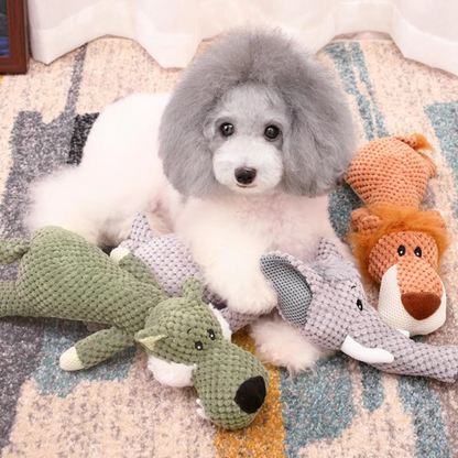Large Breed Plush Dog Toy with Built-In Squeaker and Machine Washable Fleece