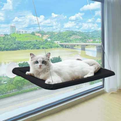 Cat Window Hammock with Suction Cups and Plush Fabric Bed, 24x12 Inches