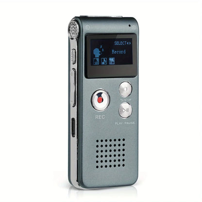 Compact Voice Activated Digital Recorder with Built-In Speaker and Headphone Jack