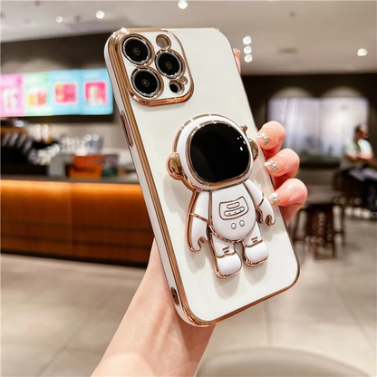 Phone Case with Foldable Astronaut Kickstand and Adjustable Viewing Angles