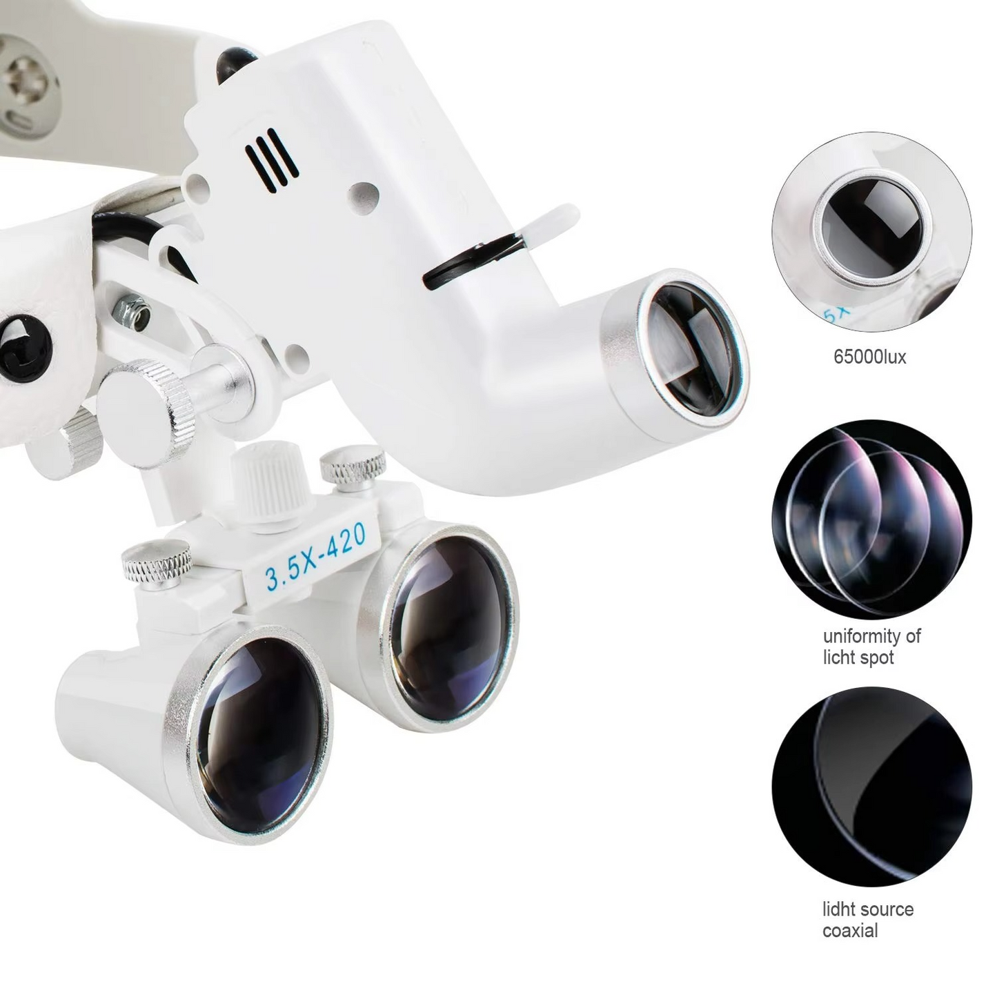 Medical Headlamp with 3.5X Magnifying Loupes and 5W LED, Adjustable Brightness