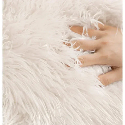 Faux Lambswool Sofa Cover with Stretchable Fit and Machine Washable Fabric