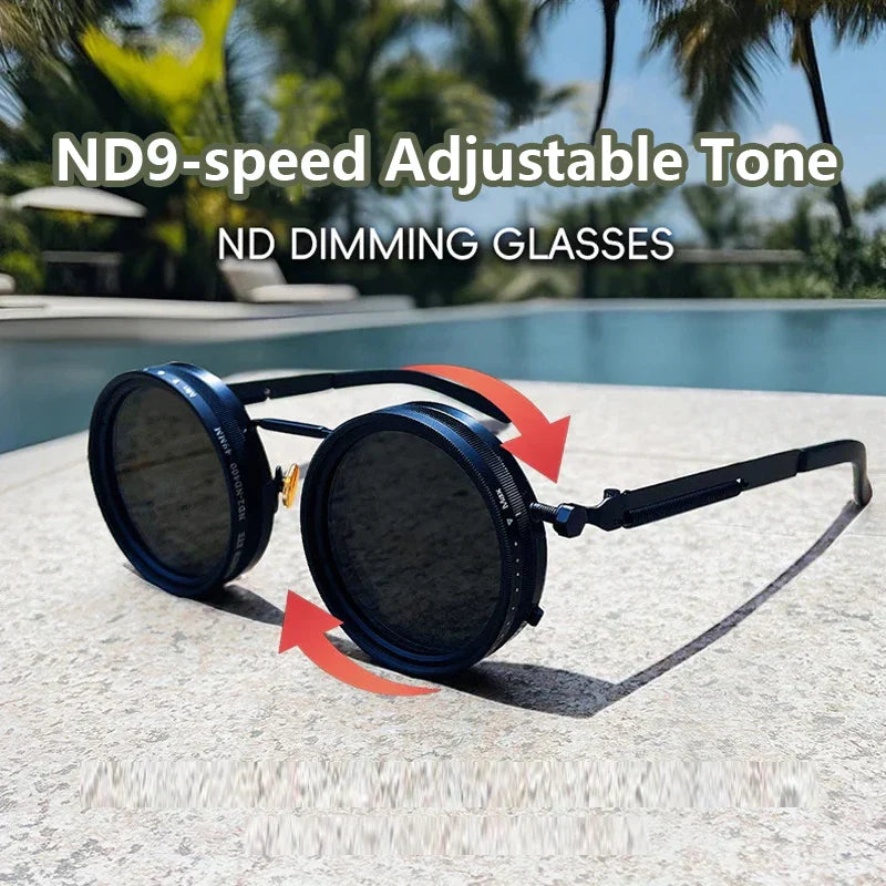 Adjustable Polarized Sunglasses with Round Frame and UV400 Protection