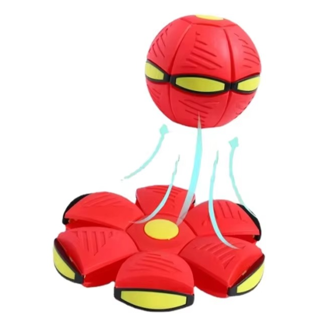 Dual Shape Flying Disc and Bouncing Ball for Kids and Pets