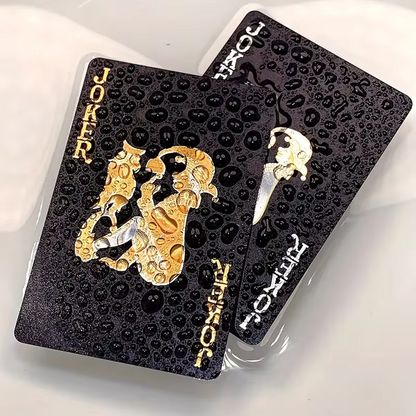 Waterproof Plastic Playing Cards with Gold Print for Travel and Game Use