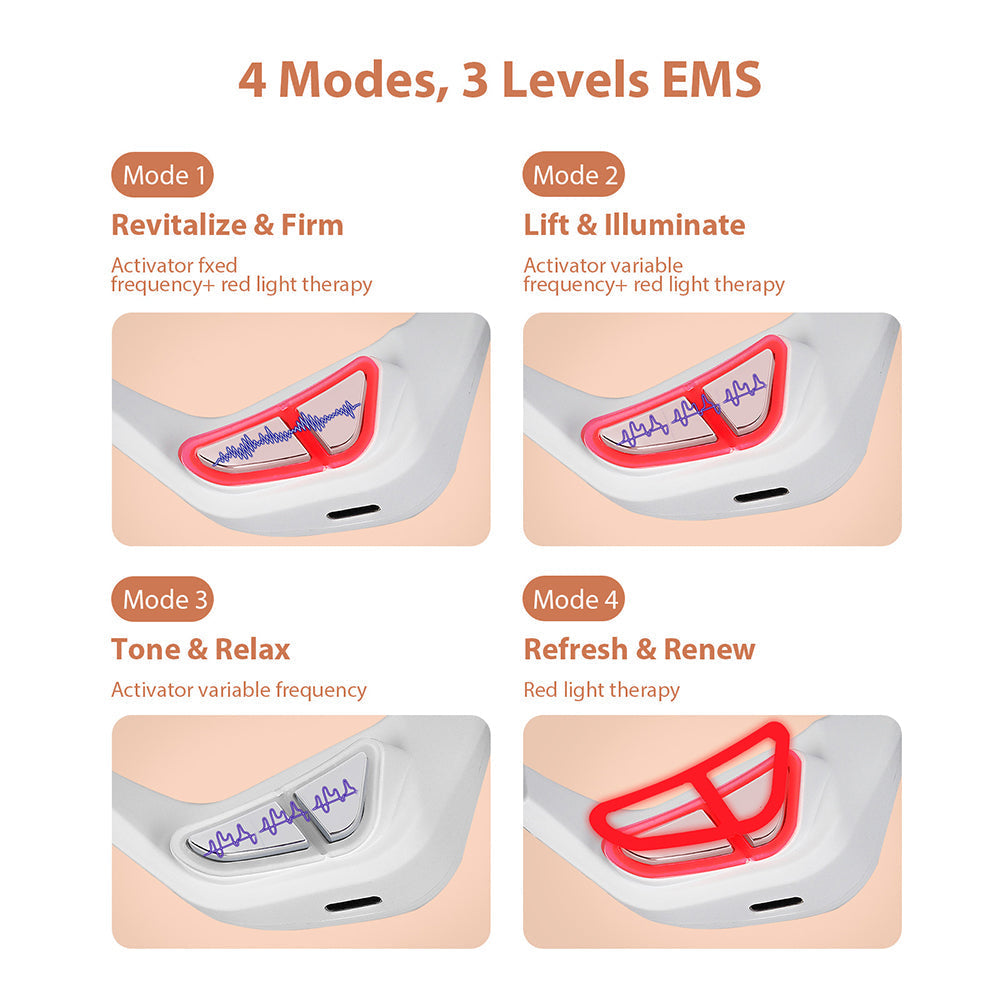 Wearable Eye Massager with Red Light and Four Massage Modes