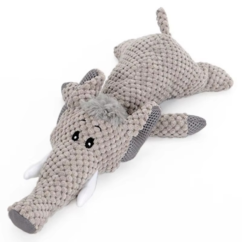 Large Breed Plush Dog Toy with Built-In Squeaker and Machine Washable Fleece