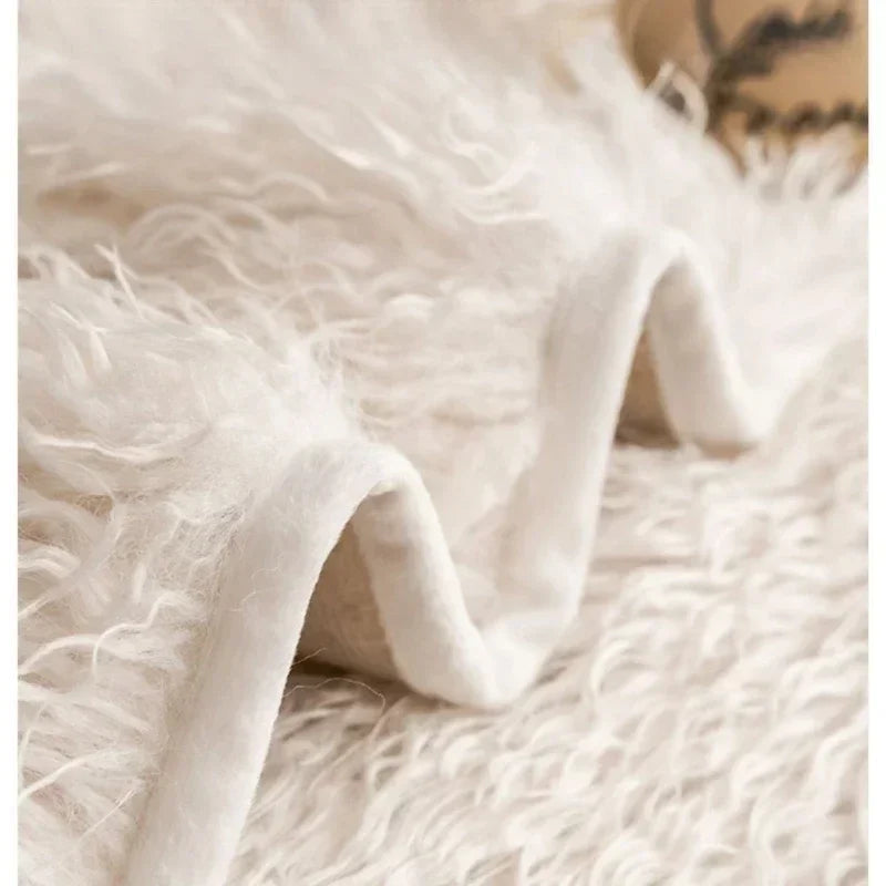 Faux Lambswool Sofa Cover with Stretchable Fit and Machine Washable Fabric