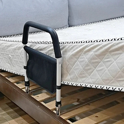 Adjustable Bedside Support Rail with Ergonomic Non Slip Handle and Steel Frame