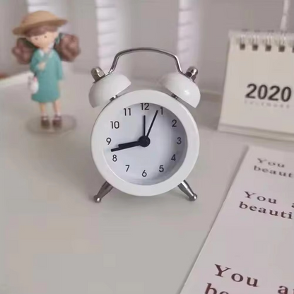 Rabbit Ear Twin Bell Alarm Clock with Low Noise Sweep and Metal Frame
