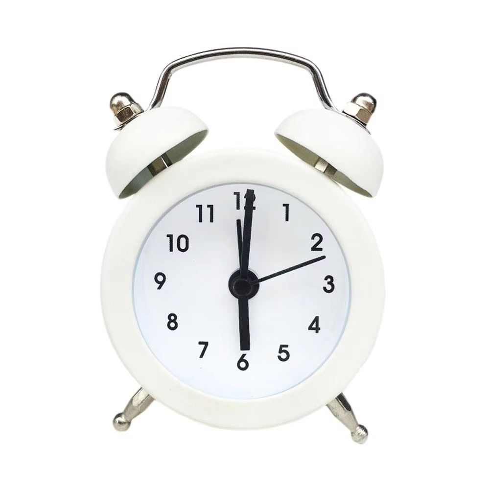 Rabbit Ear Twin Bell Alarm Clock with Low Noise Sweep and Metal Frame