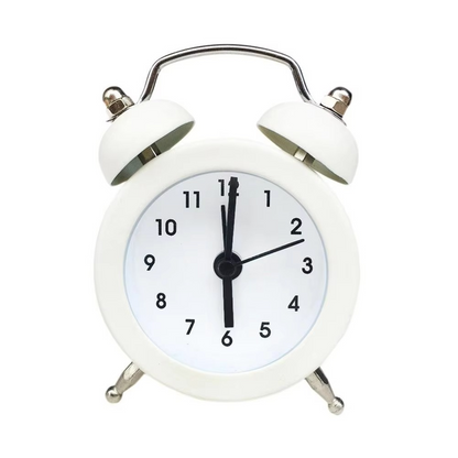 Rabbit Ear Twin Bell Alarm Clock with Low Noise Sweep and Metal Frame