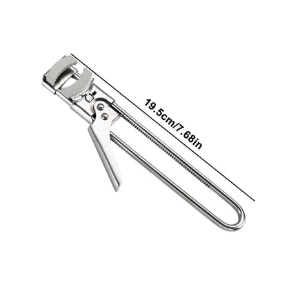 Adjustable Jar Opener with Sliding Gear Mechanism and Rubber Padding, Stainless Steel