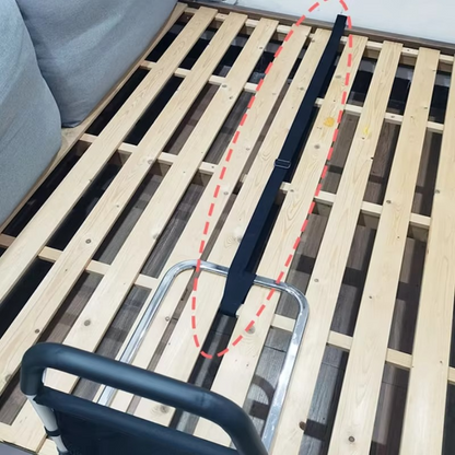 Adjustable Bedside Support Rail with Ergonomic Non Slip Handle and Steel Frame
