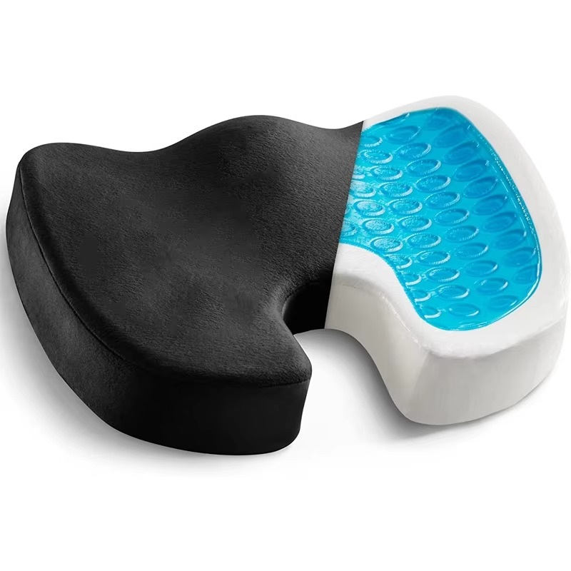 Gel and Memory Foam Seat Cushion with Non Slip Base