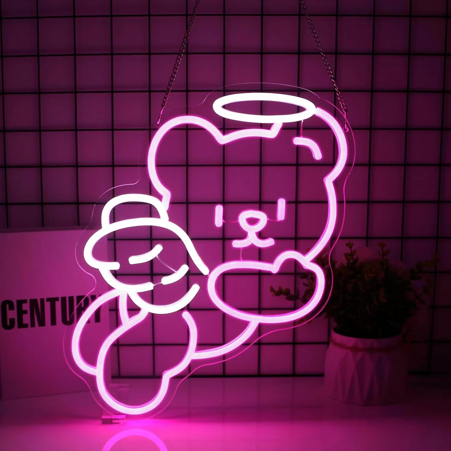 Bear Neon Light with Adjustable Dimmer and USB Power, Warm Ambient Glow