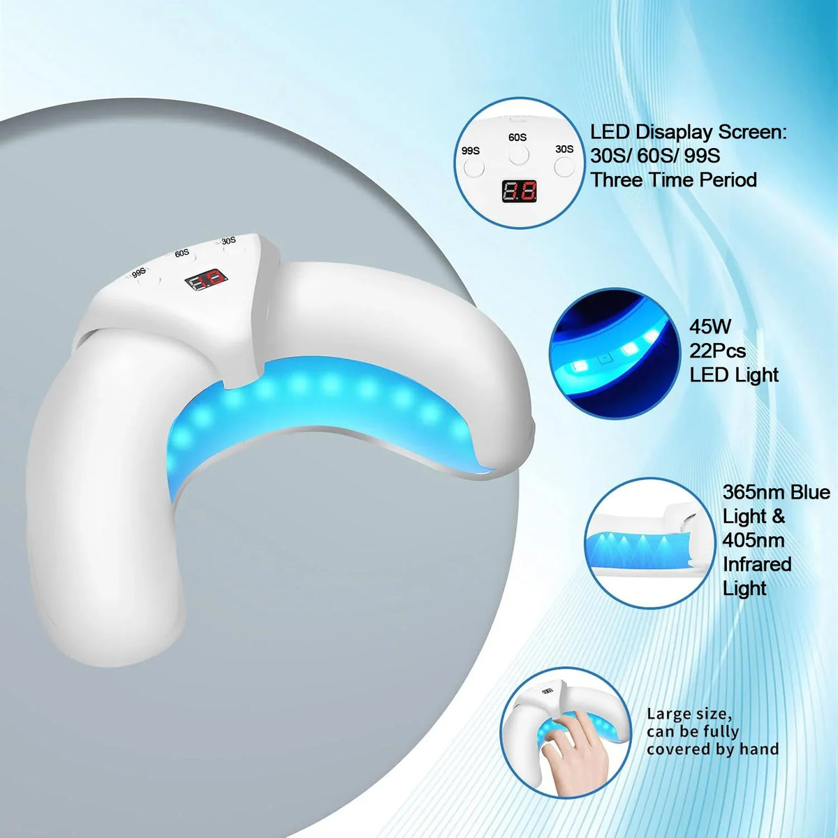 Handheld Nail Light with Rechargeable Battery and Precision Targeting