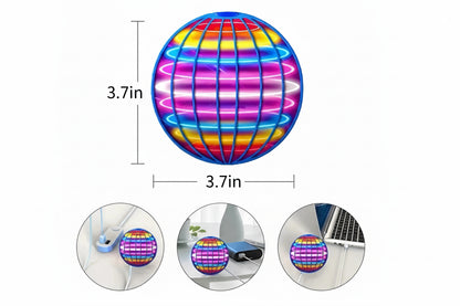 Hand-Controlled Flying Spinner with LED Light Display and Boomerang Return Flight