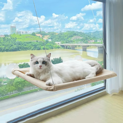 Cat Window Hammock with Suction Cups and Plush Fabric Bed, 24x12 Inches