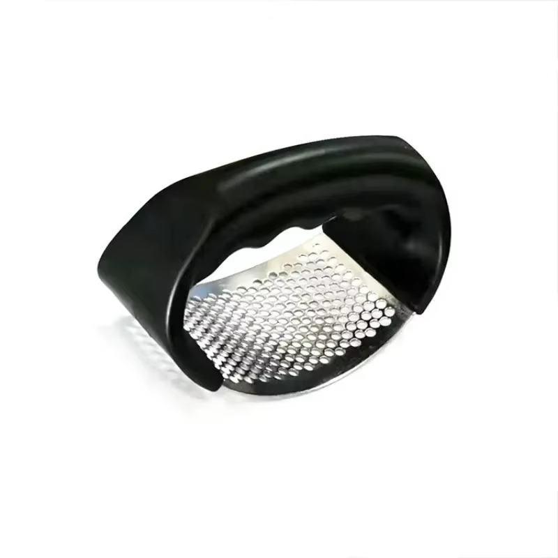 Stainless Steel Garlic Press with Ergonomic Handle for Crushing and Mincing Garlic