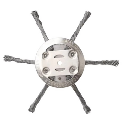 Wire Brush Trimmer Head with 6-Inch Cutting Width for Battery Powered Grass Trimmers