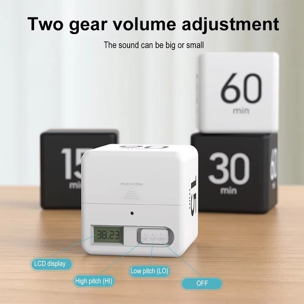 Visual Flip Timer with Magnetic Back and Silent Countdown for Home and Office