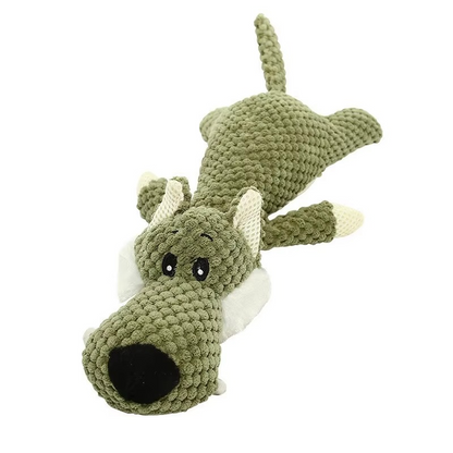 Large Breed Plush Dog Toy with Built-In Squeaker and Machine Washable Fleece
