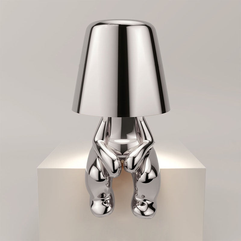 Rechargeable Metal Table Lamp with Touch Activation and Warm LED Light