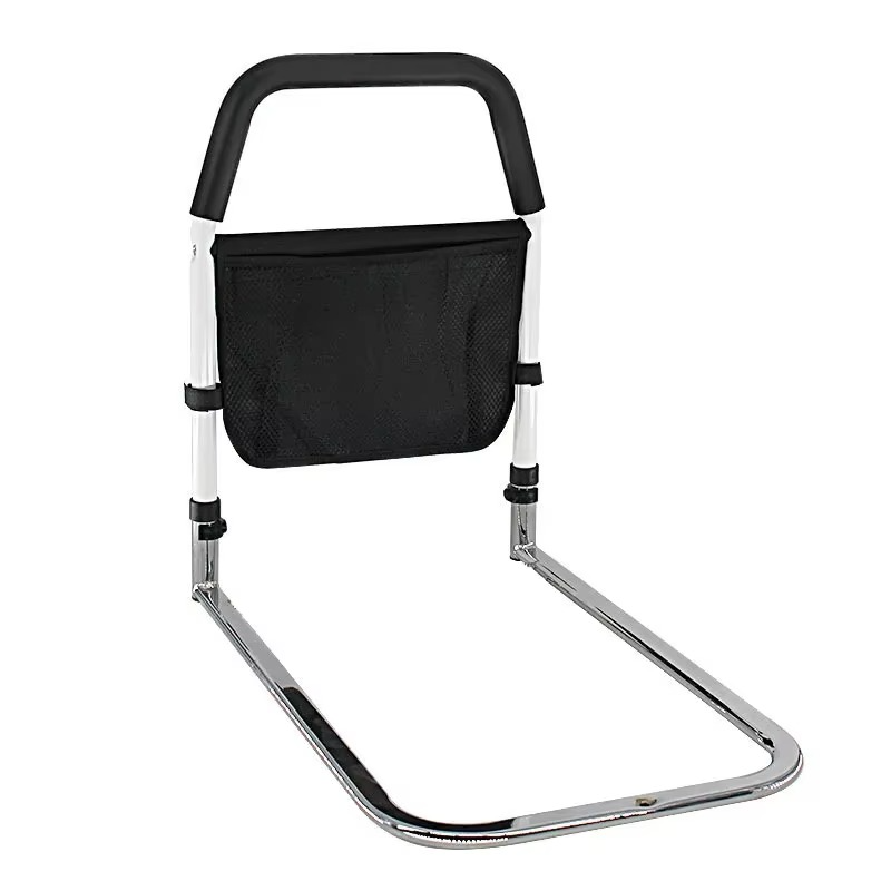 Adjustable Bedside Support Rail with Ergonomic Non Slip Handle and Steel Frame