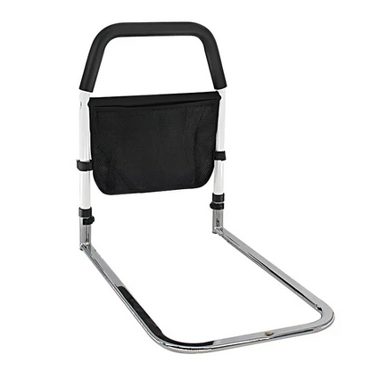 Adjustable Bedside Support Rail with Ergonomic Non Slip Handle and Steel Frame