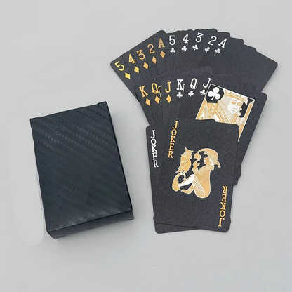 Waterproof Plastic Playing Cards with Gold Print for Travel and Game Use