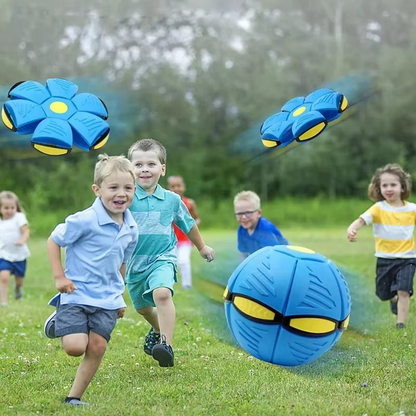 Dual Shape Flying Disc and Bouncing Ball for Kids and Pets