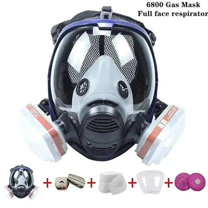 Full Face Respirator Mask with Polycarbonate Visor and Replaceable Filter Cartridges