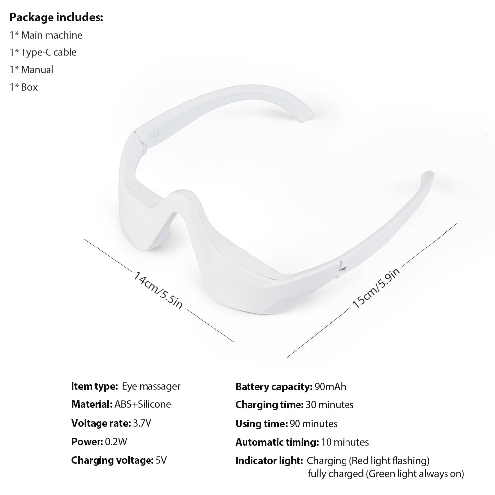Wearable Eye Massager with Red Light and Four Massage Modes