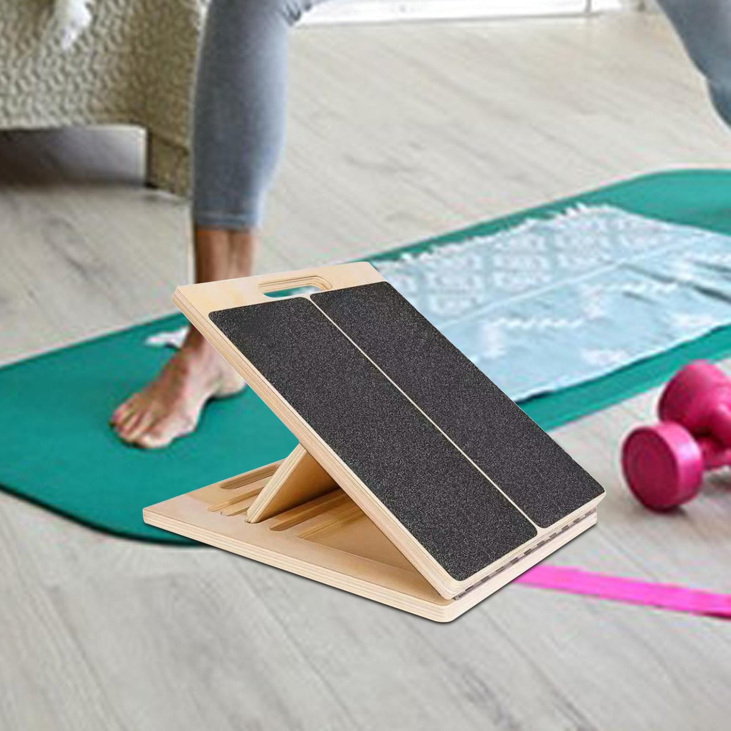 Calf Stretcher Board with Adjustable Incline and Non Slip Surface, Foldable
