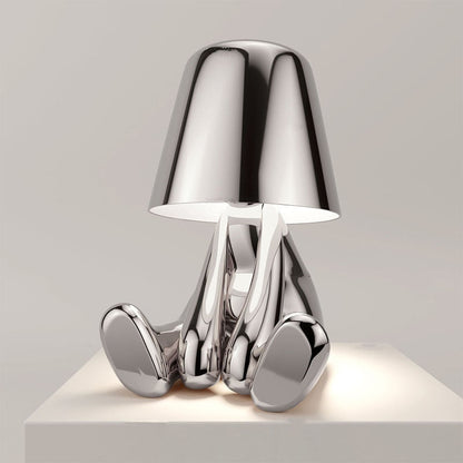 Rechargeable Metal Table Lamp with Touch Activation and Warm LED Light