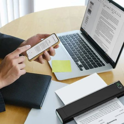 Wireless A4 Thermal Printer with No Ink Needed for Smartphones and Laptops