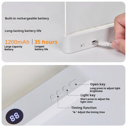 LED Book Light with Flexible Clip and Rechargeable Power