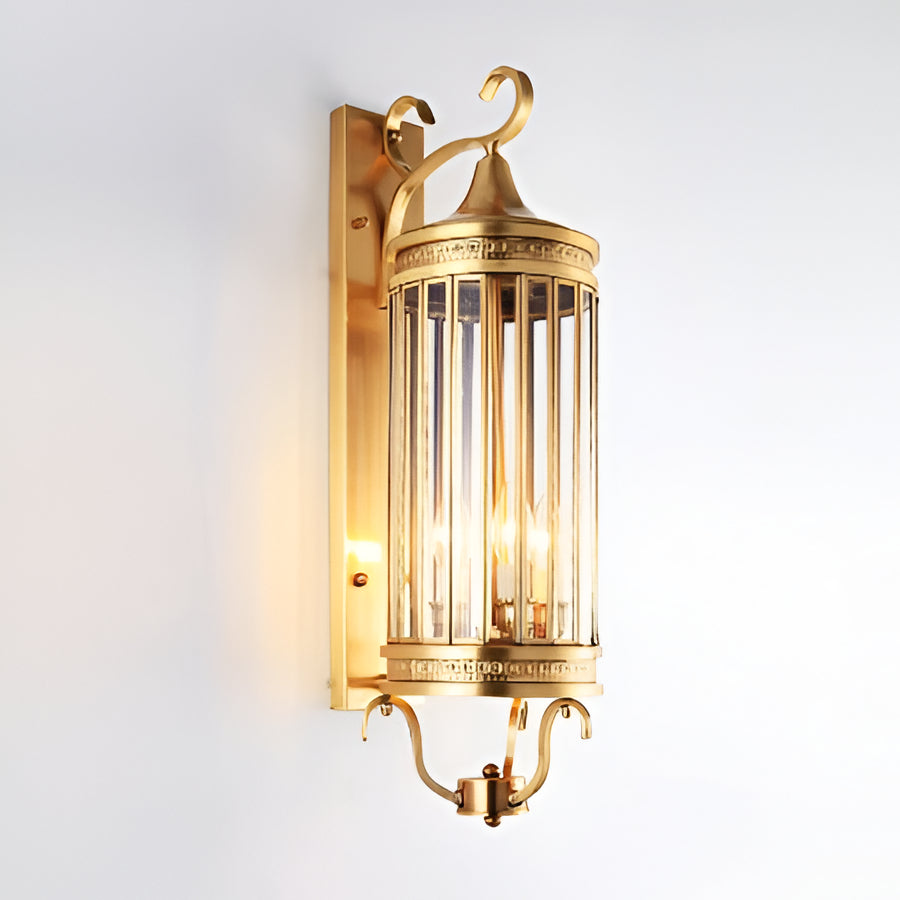 Elegant European Copper Outdoor Wall Sconce with IP65 Waterproof Rating in Two Sizes
