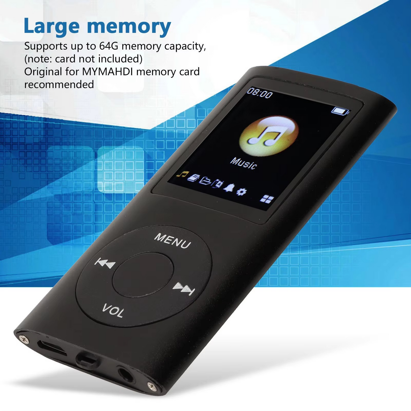 Portable MP3 Player with 1.8 inch LCD Display and Lossless Audio Playback