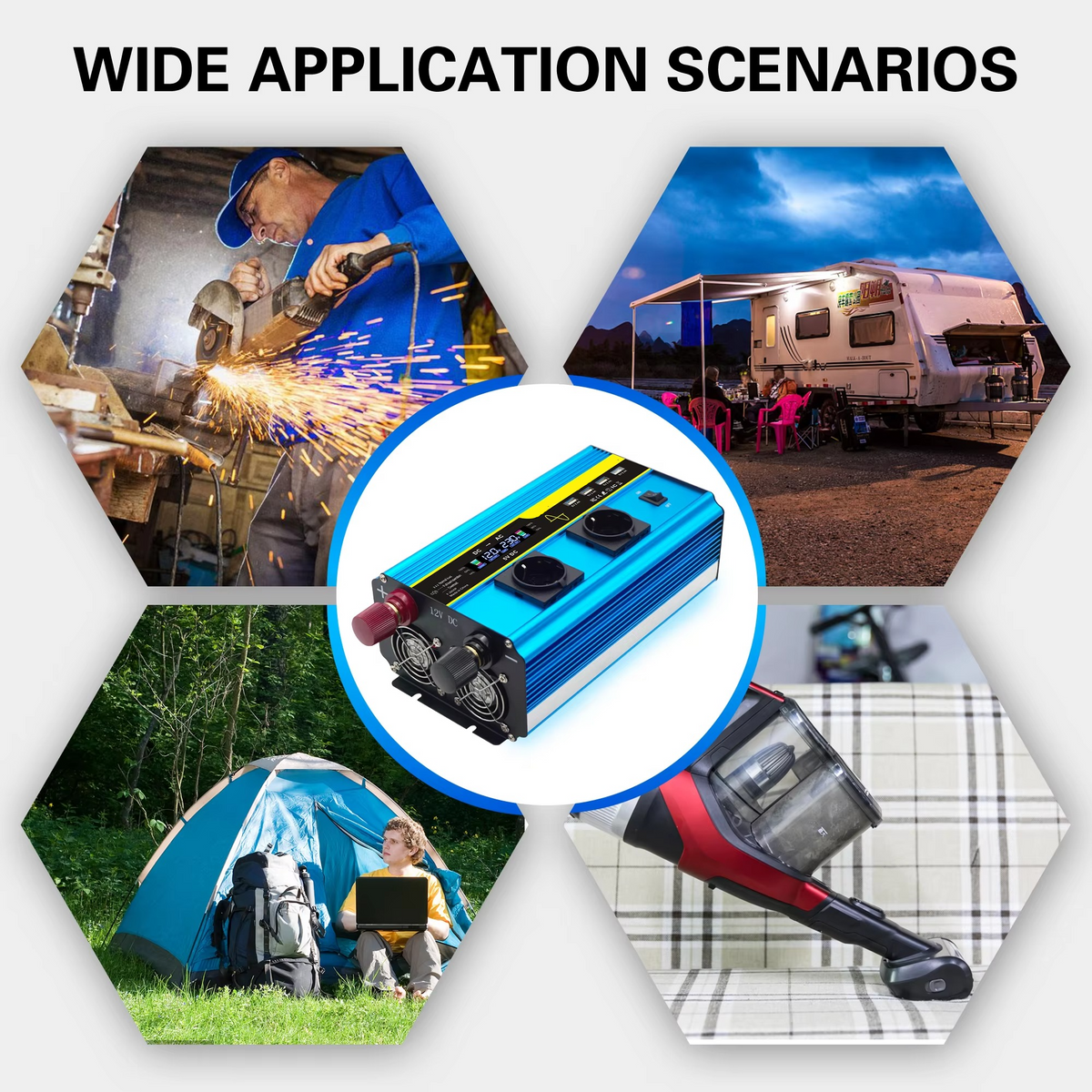 4000W Pure Sine Wave Power Inverter for Cars RVs and Solar Systems with 12V and 24V Options