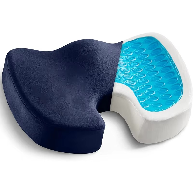 Gel and Memory Foam Seat Cushion with Non Slip Base