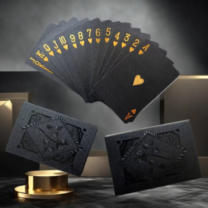 Waterproof Plastic Playing Cards with Gold Print for Travel and Game Use