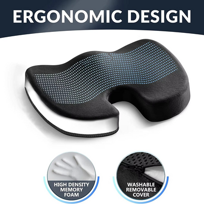 Gel and Memory Foam Seat Cushion with Non Slip Base