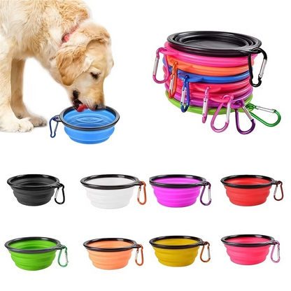 Portable Silicone Pet Bowl with Collapsible Design for Food and Water