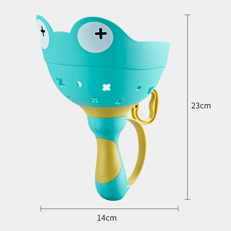 Pull String Foam Propeller Launcher with Frog Handle and Six Colorful Propellers