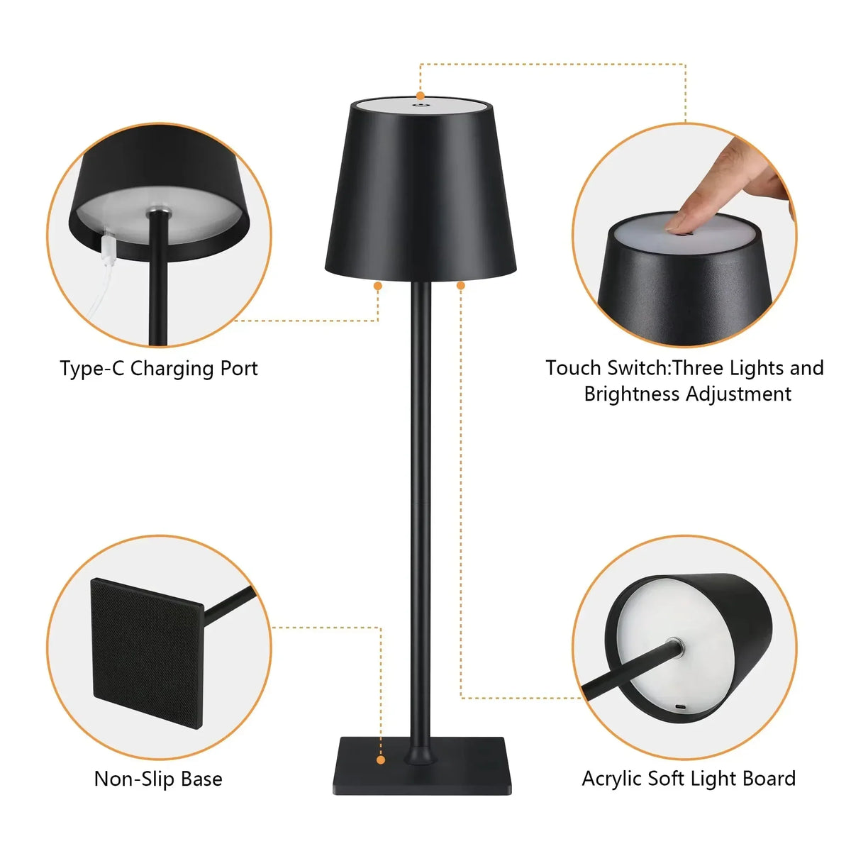Adjustable LED Desk Lamp with Flexible Neck and Touch Control, 3 Color Modes