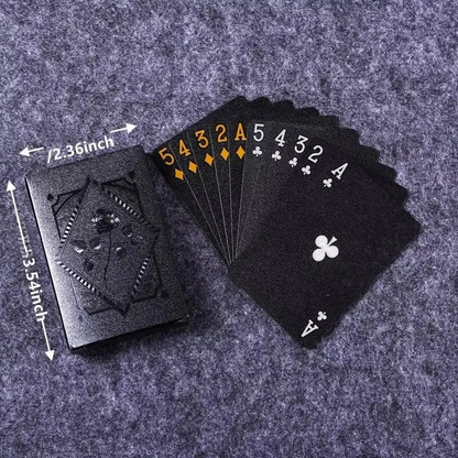 Waterproof Plastic Playing Cards with Gold Print for Travel and Game Use