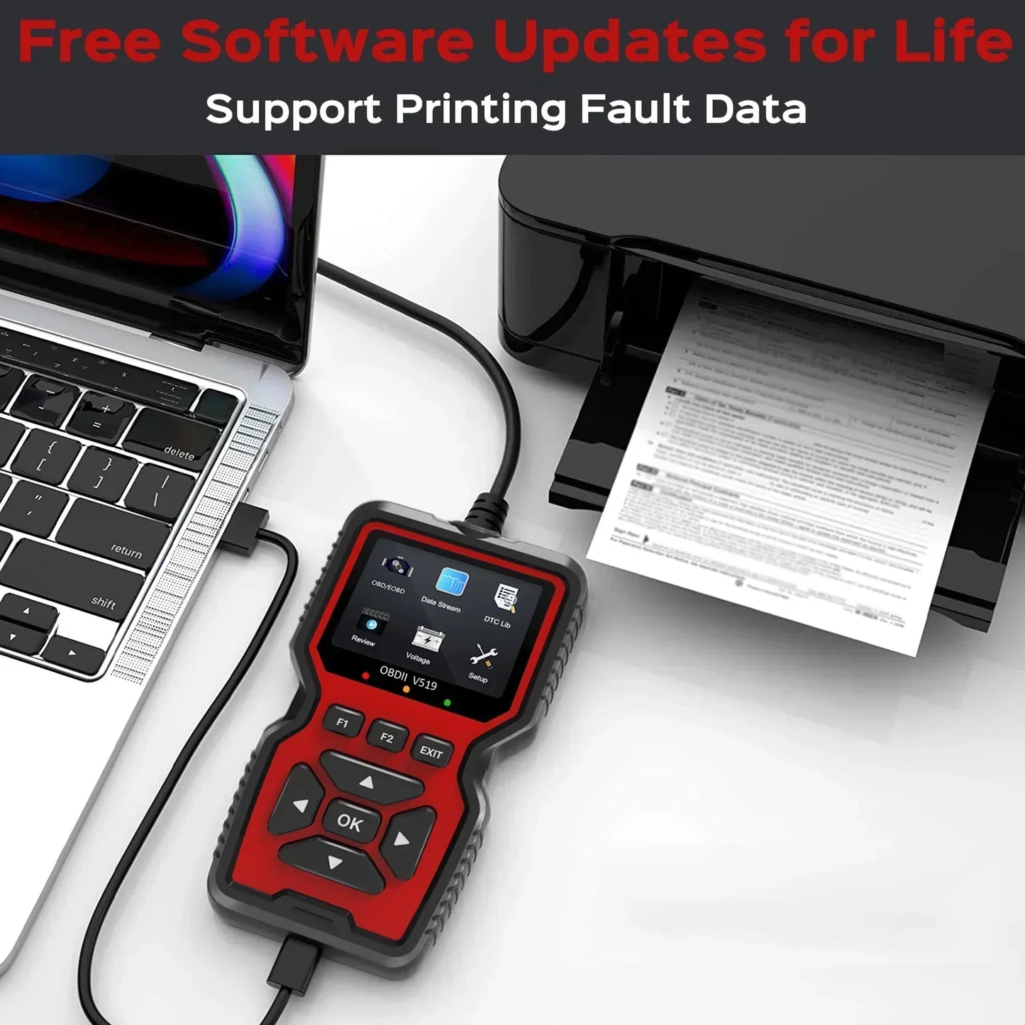 Vehicle Code Scanner with Live Data and Freeze Frame for OBD2 Cars