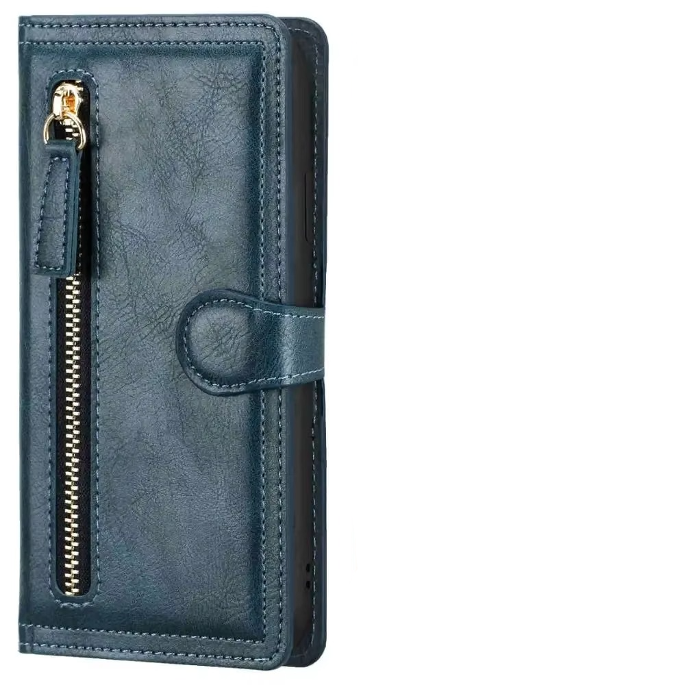 iPhone Wallet Case with Zipper Closure and Built In Stand, Multiple Card Slots